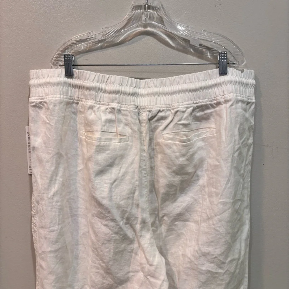 Athleta Cabo Linen Jogger White Pants Women’s Size 22 NEW